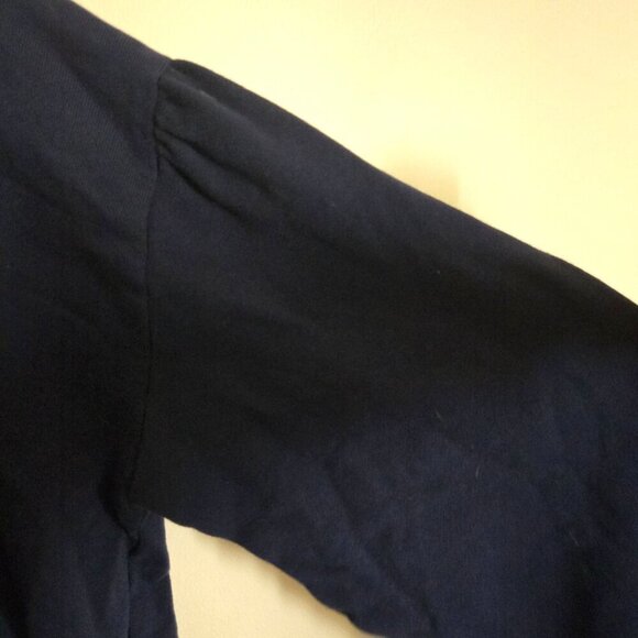 J.Crew Navy Crewneck Sweatshirt Crystal Sequin Embellished Collar Collar Size M - Picture 5 of 8